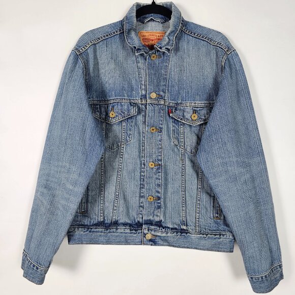 Levi's Other - Levis Trucker Red Tab 70507 100% Cotton Mens Medium Long Sleeve Denim Jacket